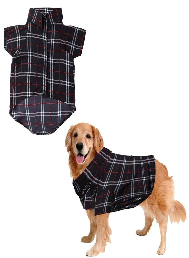 Sage Square Funky Soft Material Dog Shirt | Cool/Funky Print Pet | Soft Light Weight | Comfortable & Breathable Dog Clothing | Trendy Vest Outfit (Black Check Print) (XXXLarge - 30inch) - Image 1